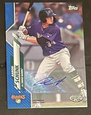 2020 Topps Pro Debut Blue Auto /150 Aaron Schunk #PD-101 Boise Hawks