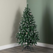 Image of 5ft Rocky Mountain Pine Christmas Tree with 526 Snow Tipped Branches & Pinecones