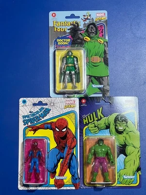 LOT 3 MARVEL LEGENDS RETRO DOCTOR DOOM SPECTACULAR SPIDER-MAN HULK ACTION FIGURE - Photo 1/2