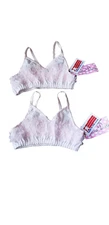 NEW 2x Laura Dare Pink Ruffle Bralette Top Lot Girls Sz 6X Gift USA NOS