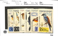 Czechoslovakia Postage Stamp, #1267-1272 Mint Hinged, 1964 Birds