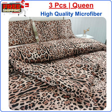 SDY 3PCS Cheetah Comforter Set Queen, Soft Leopard Print Bedding for Kid Toddler