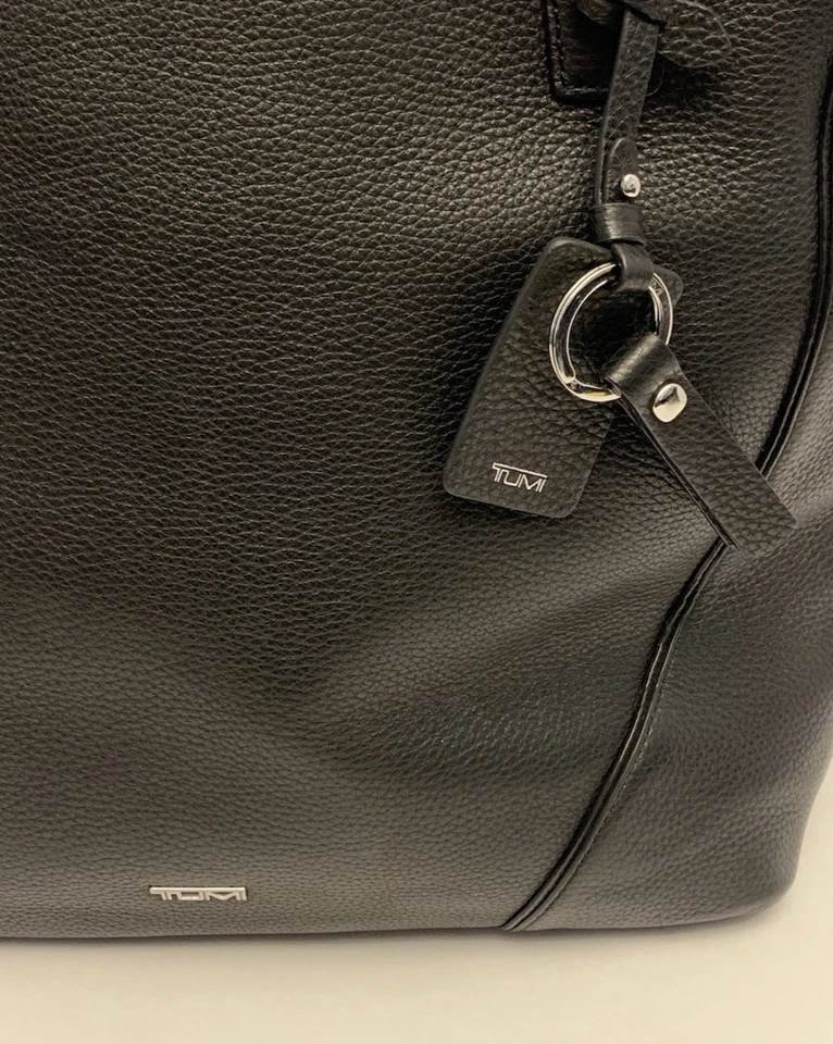Tumi Stanton Nonie Tote Bag Black Leather Computer Briefcase Laptop Carry On EUC - Image 4 of 4