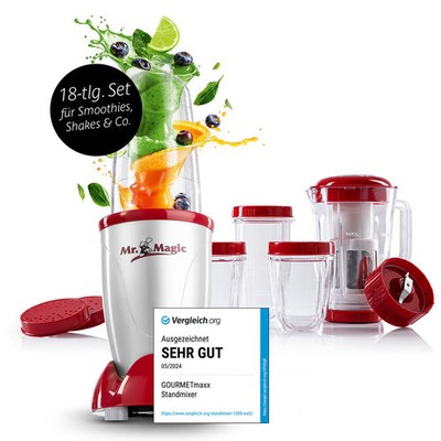GOURMETmaxx Mr Magic Standmixer Smoothie Maker Obst Entsafter Saftpresse Mixer
