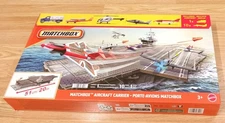 Matchbox Aircraft Carrier Playset Sky Busters 10 Planes 1:64 Truck NIB