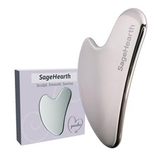 Stainless Steel Gua Sha Facial Tool for Face, Jawline, and Neck, Metal Guasha...