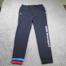 Puma BMW Motorsport Sweatpants Men's Large Navy Blue Pockets Drawstring Jogger