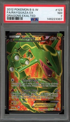 Pokemon Rayquaza EX Dragons Exalted Full Art #123 PSA 7