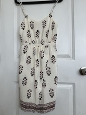 Madewell Sandstar dress size 00 100 silk vine floral faux wrap cami ivory XS