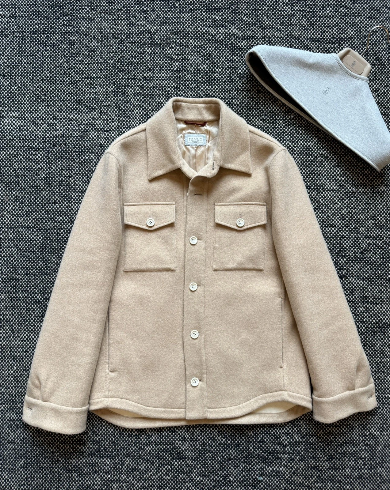 Brunello Cucinelli Cashmere Shirt Jacket, Double Face, Size 48 (medium). $10,950 image 1
