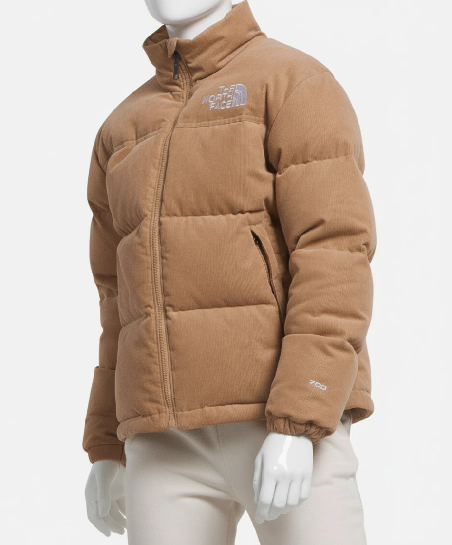 The North Face Kids Unisex Brown 1996 Retro Nuptse Corduroy Jacket Coat Sz L 12