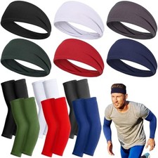 6 Sets Sports Headbands and Blue, Dark Gray, White, Black, Red, Military Green