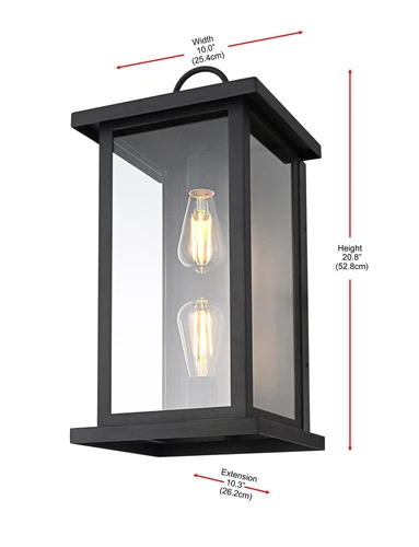 Elegant Lighting Neil 10" Outdoor Wall Sconce in Black - Picture 8 of 8