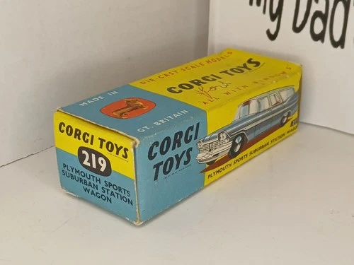 VINTAGE CORGI TOYS #219 PLYMOUTH SPORTS STATION WAGON BOX ONLY - NO CAR