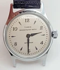 Vtg 1950s Timex Marlin Demonstrator Watch Mechanical Wind Waterproof Works