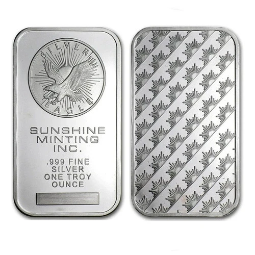 1 oz Sunshine Minting Silver Bar – .999 Fine Sealed Bullion – Troy Ounce