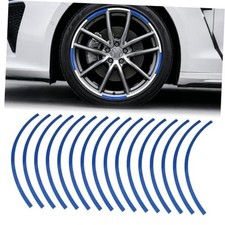 16PCS Reflective Wheel Rim Stripe Stickers, 16-19'' Universal Motorcycle Blue