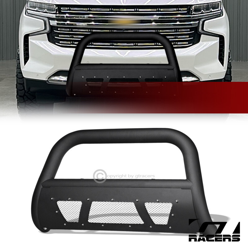 Black 3-Bar Front Bull Bar Push Bumper Grille Guard For 1999-2007 Chevy Silverado & GMC Sierra 1500