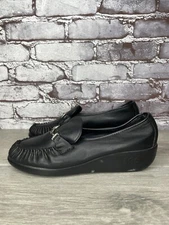 SAS Black Leather Horse Bit Loafers Comfort Wedge Shoes Women’s Sz 9.5M US/40EU