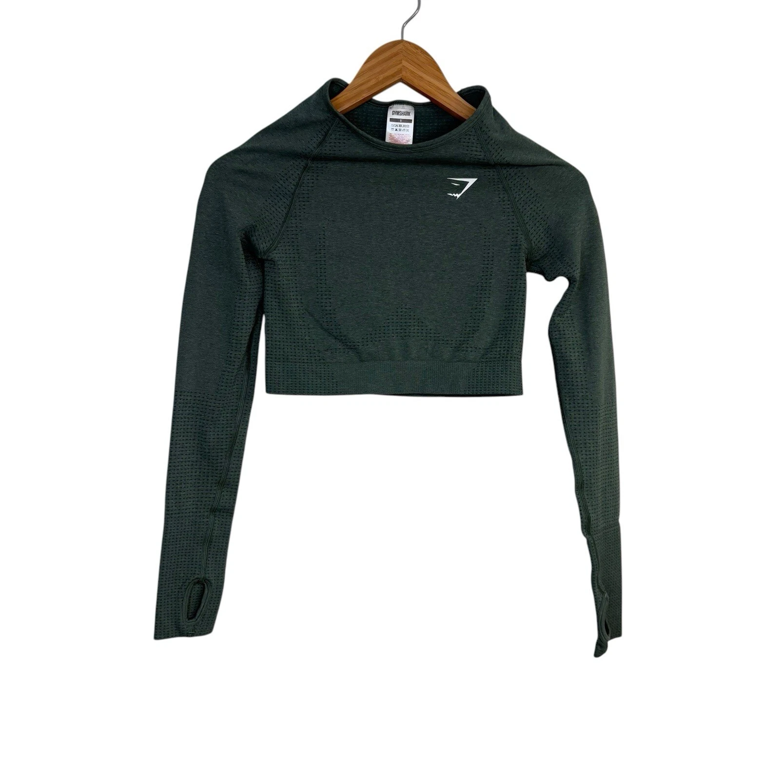 gymshark vital seamless 2.0 long sleeve crop thumb hole shirt