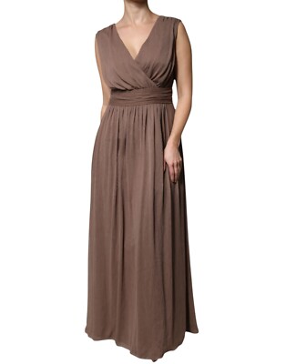asymmetrical cape dress Brown Satin Square Neck Sparkly A-Line Long Dress 2XL main image 0