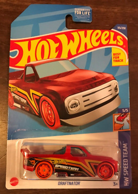 Hot Wheels Draftnator ''Treasure Hunt'' #113 HW  22 Speed Team 5/5 Flat Red VHTF!