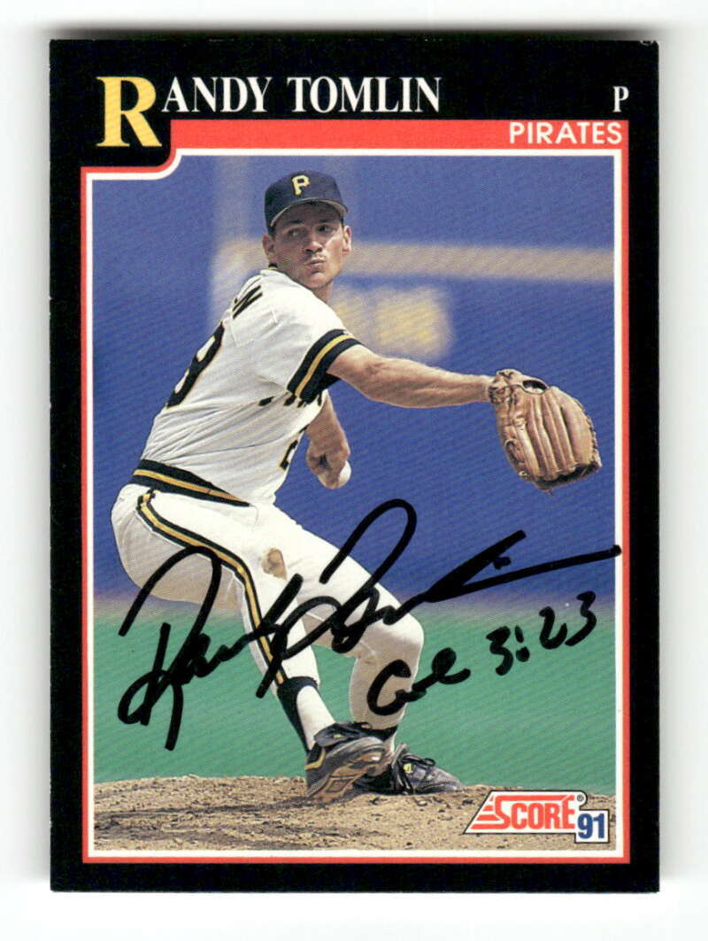 1991 Score 782 Randy Tomlin signed auto autograph  BXCP33