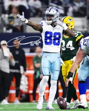 CeeDee Lamb Auto 8x10 Dallas Cowboys Reprint Photo Salute First Down Cool