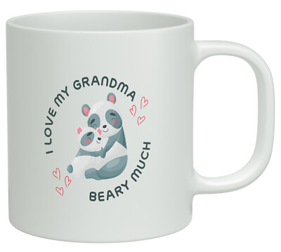 I Love My Grandma Beary Much Cute Panda weiß 10 Unzen Neuheit Geschenk Tasse