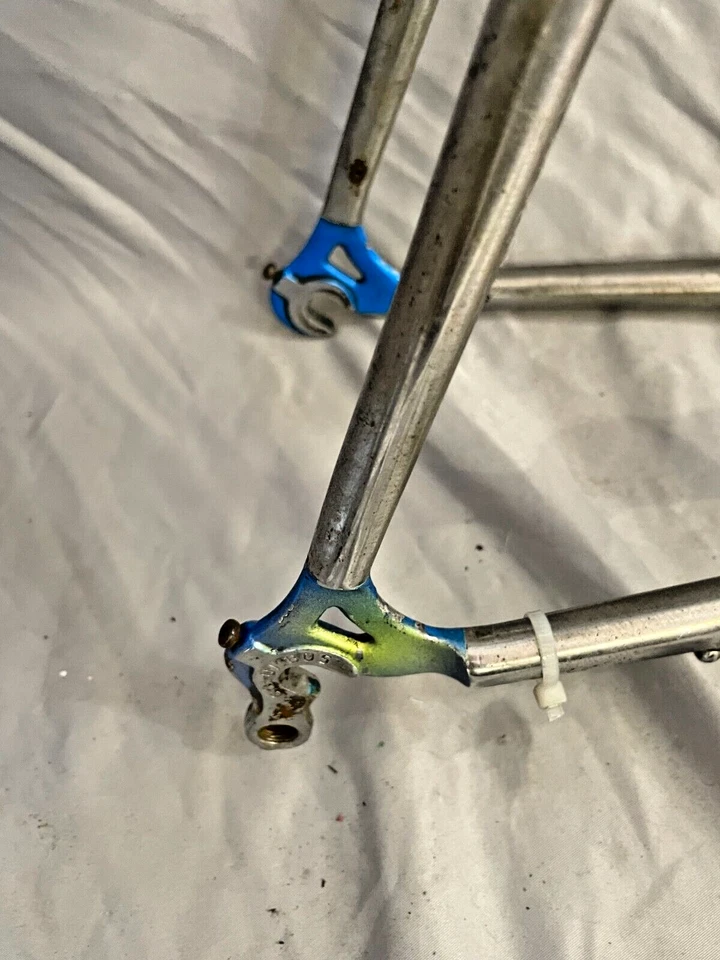 Cuadro de bicicleta de carretera Olmo Super Light 1985 51 cm pequeño Columbus Genius acero con orugas Foto 4 de 4