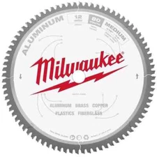 Milwaukee 48-40-4365 12" 80T Aluminum Cutting Circular Saw Blade (1" Arbor)