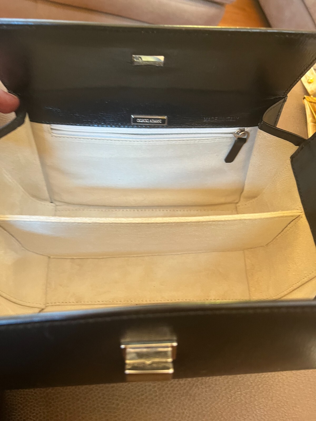 Rare  Giorgio Armani Double Flap Top Turnlock Bag Black Unisex image 5