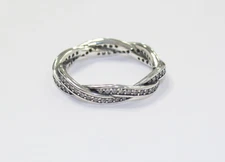 New Authentic Pandora Ring Twist Of Fate Sterling Silver ring 190892CZ 