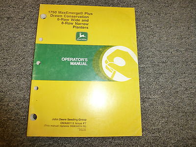 John Deere 1750 Drawn Conservation Planter Owner Operator Manual Book OMA60113