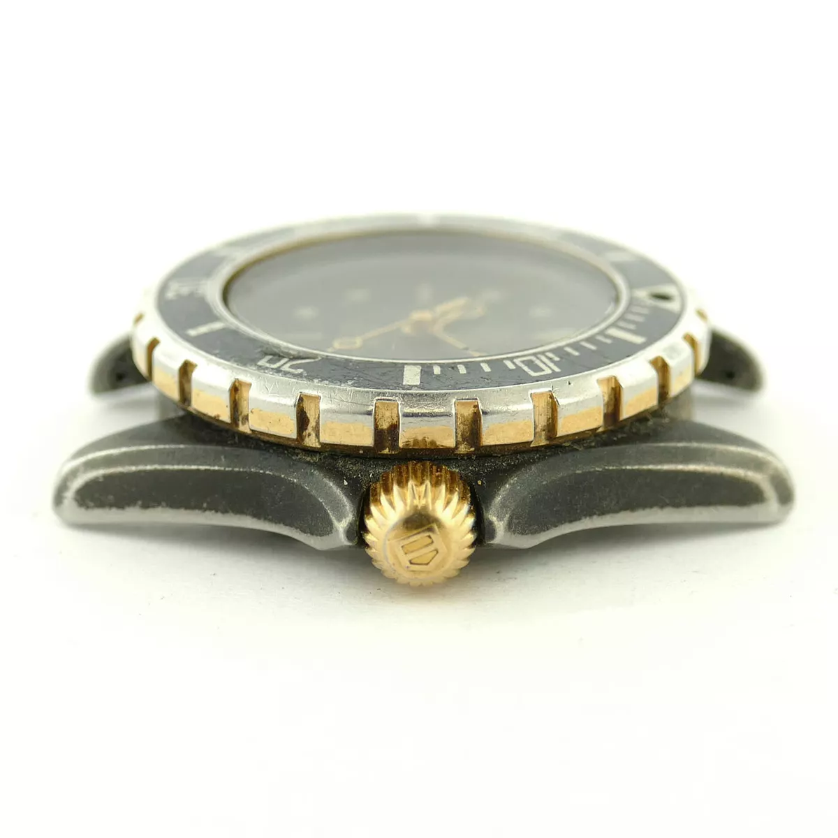 TAG HEUER 1000 PROF 980.028N BLACK DIAL PVD S.S. WATCH HEAD FOR PARTS OR REPAIRS