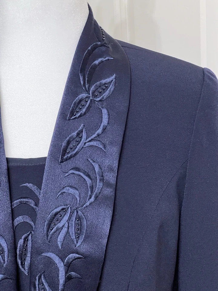 Ash-Ree Design 女式 2 件长礼服带夹克蓝色正式婚礼礼服,尺寸 11/12 — 第 4/4 张图片