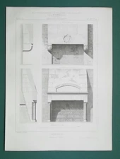1870s ARCHITECTURE PRINT - Fireplaces 14th & 15th Century