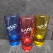 Chantre Happy Hour Gläser Rot Blau Gelb Spirituosen Schnaps Glas Shot Weinbrand 