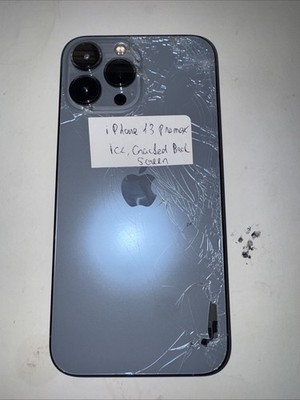Apple iPhone 13 Pro Max Blue - Cracked Back screen- Read Description