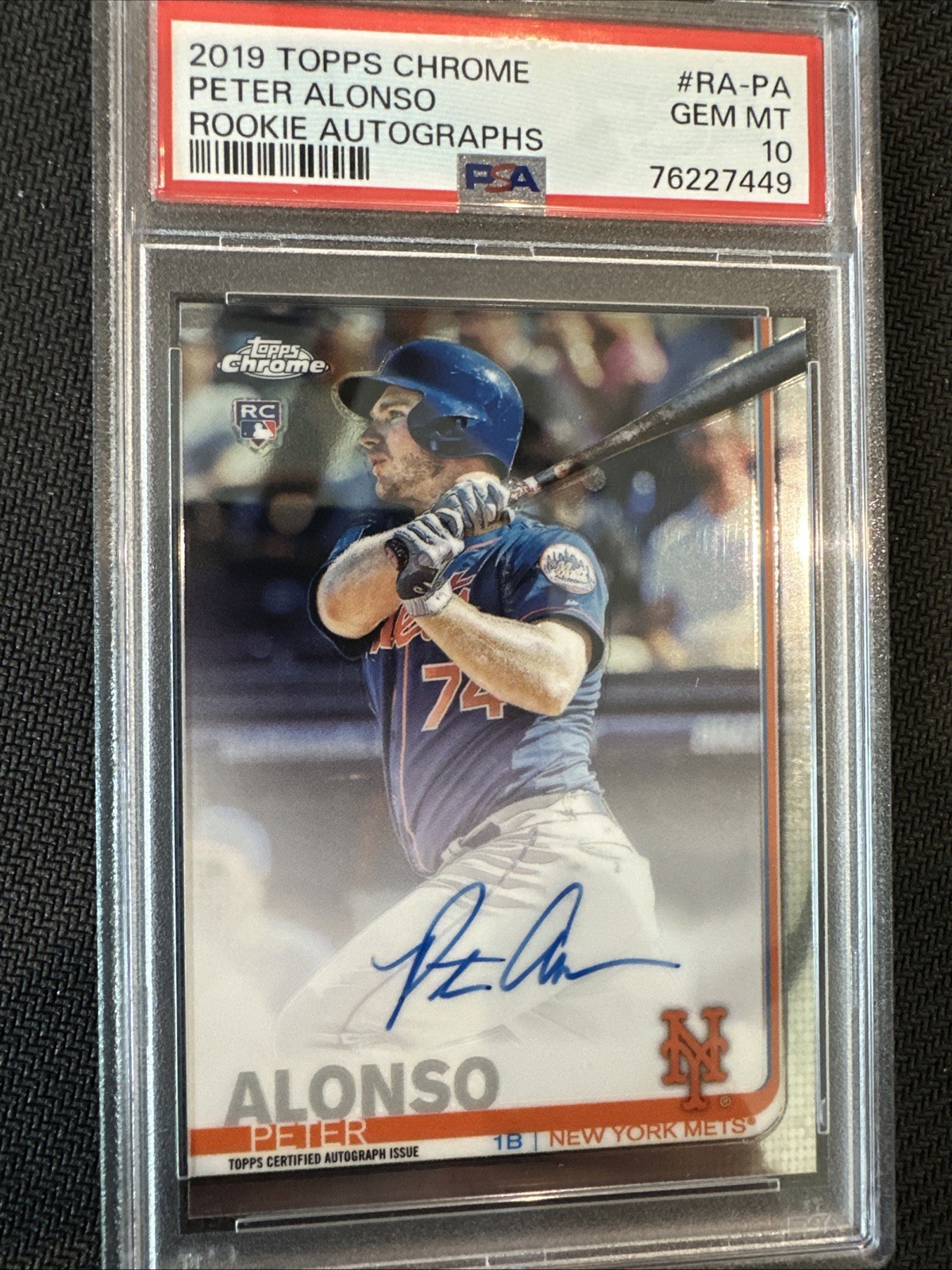 2019 Topps Chrome - Rookie Autographs Pete Alonso #RA-PA (AU, RC)