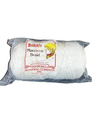 New White Bonnie Macrame Braid 6mm 100 Yards Vintage Pepperell Craft Cord 