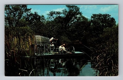 Florida FL Everglades Airboat Vintage Postcard Standard Souvenir Postal Post PC