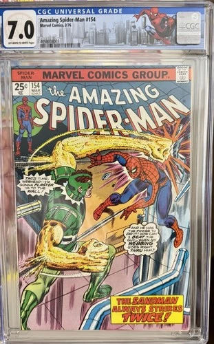 🔥 Amazing Spider-Man 154 March 1976 CGC 7.0 UNPRESSED see pictures 🔥 ￼