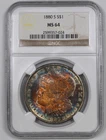 1880 S $1 Morgan Silver Dollar NGC MS64 Toning Color San Francisco Mint