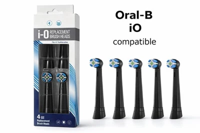 New Compatible Oral-B iO Ultimate Clean Toothbrush Heads Black 4 Pack