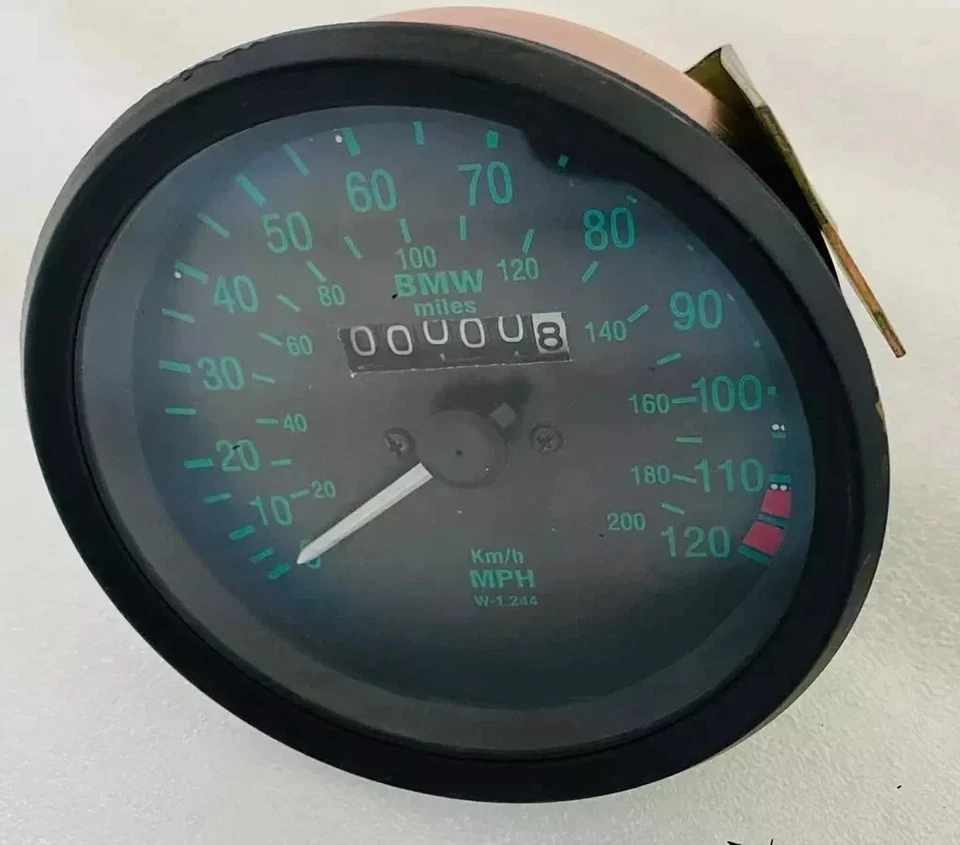 5 x BMW R65 R80GS R100 GS PD R80 Dual Reading Speedometer 120 MPH 200 Kph Black Foto 4 de 4