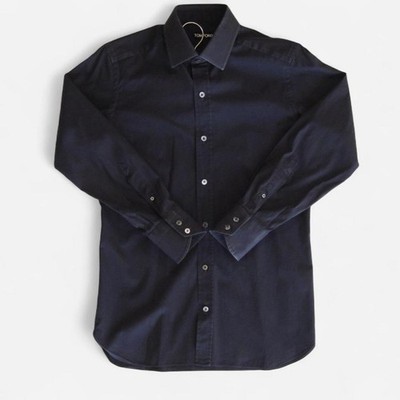 Tom Ford Dark Anthracite Slim Cotton Shirt 15.5 39 Made in Italy