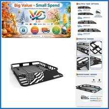 46 X 36 Universal Roof Rack Cargo Basket 200 Lbs Capacity Black Steel