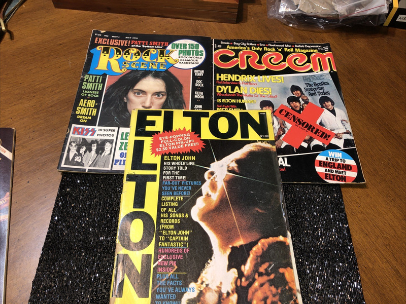 1970s ROCKER "ELTON" CREEM-ROCKER SCENE-HIT PARADER Magazine LOT 4 Magazines