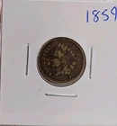 1859-P Philadelphia Indian Head Cent IHC VF Very Fine Details Corrosion